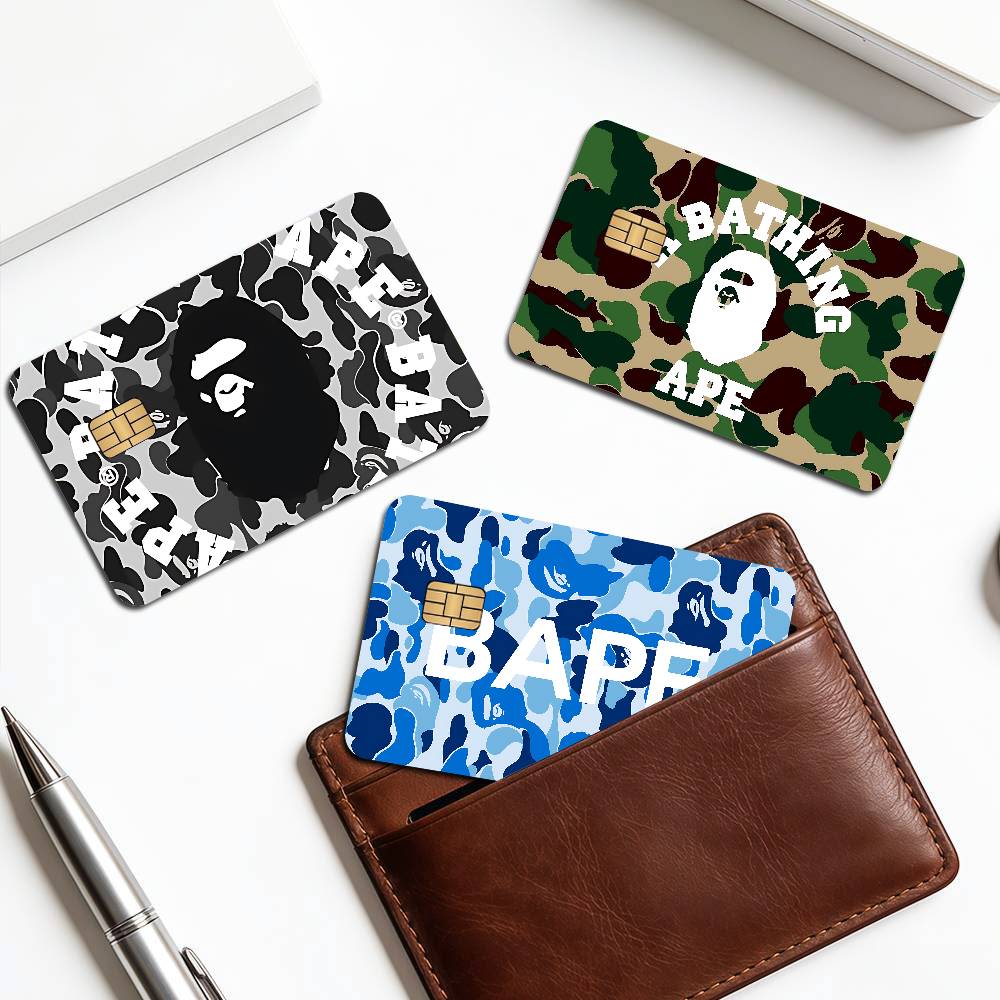 Luxury Lifestyle Wallpaper - 豪華なB-bapeSロゴ漫画クレジットカードスキンステッカー、銀行カード、バス、地下鉄カード用ステッカー、防水、女性へのギフト