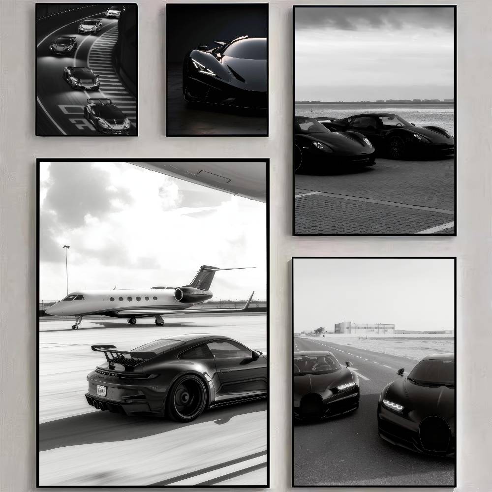 Luxury Lifestyle Wallpaper - 黒の高級スポーツカー高品質プリントとポスターHD品質ポスター壁アート絵画研究用ホームデコレーション