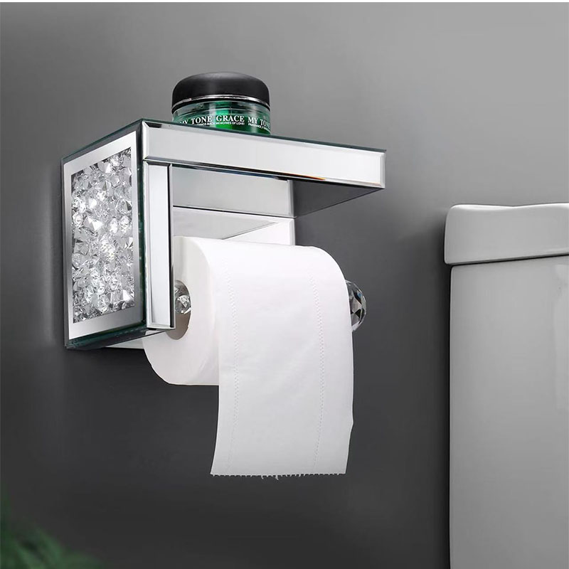 高級ラインストーンクリスタルトイレットペーパーホルダー（棚付 - Luxury Lifestyle Wallpaper のレビューと価格