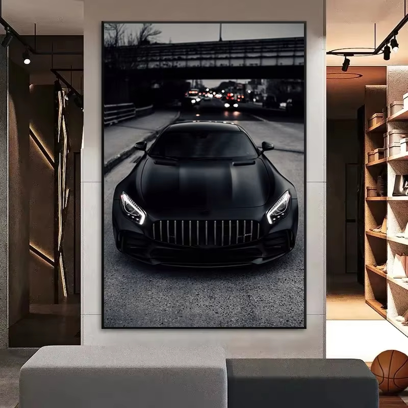 大型ブラックインダストリアルスタイルスポーツカーポスター高級 - Luxury Lifestyle Cars のレビューと価格