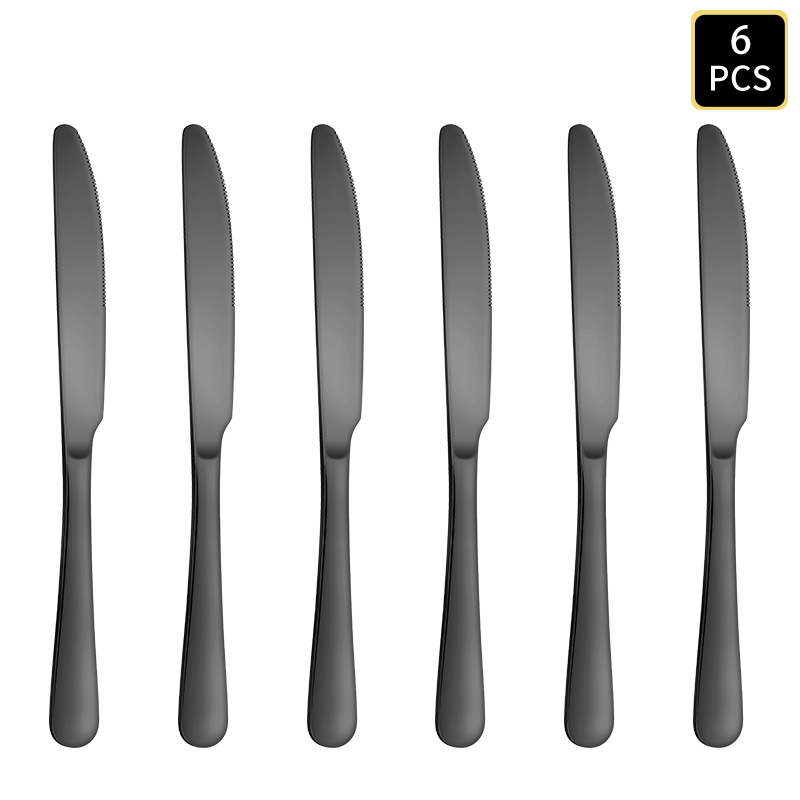 4/6/16/24個入り ブラックステンレス製カトラリー 1 - Gold Plated Cutlery のレビューと価格