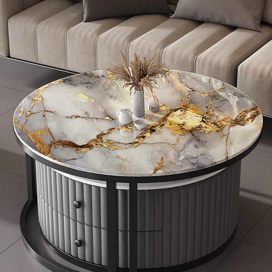 1ロール 防水 大理石柄 剥がして貼るだけ壁紙、自己粘着性  - Luxury Lifestyle Wallpaper のレビューと価格