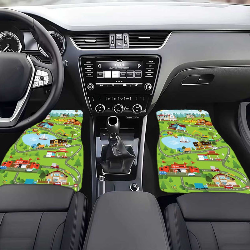 ポリエステル製カーフロアマット4枚 |   漫画風の郊外シー - Luxury Lifestyle Cars のレビューと価格