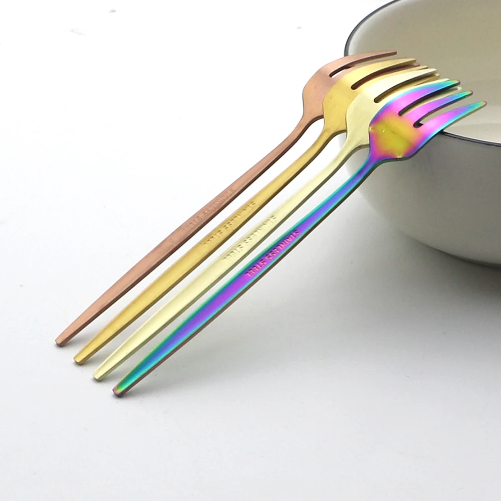6 個ステンレス鋼マットケーキフルーツフォーク食器銀器カトラ - Gold Plated Cutlery のレビューと価格