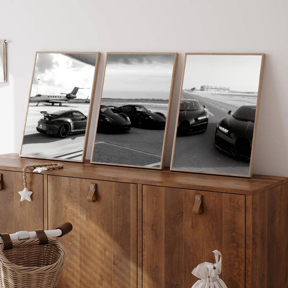 黒の高級スポーツカー高品質プリントとポスターHD品質ポスター - Luxury Lifestyle Wallpaper のレビューと価格
