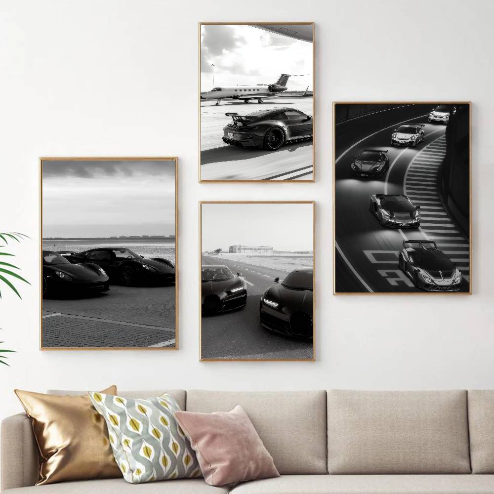 黒の高級スポーツカー高品質プリントとポスターHD品質ポスター - Luxury Lifestyle Wallpaper のレビューと価格